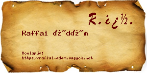 Raffai Ádám névjegykártya